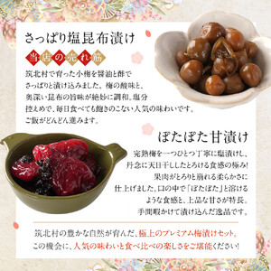 【先行予約】【2026年7月以降順次発送予定】ちくほくのうめ想い 四季の食卓｜ うめ 甘漬け 大梅 小梅 塩昆布漬け  梅干し 