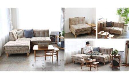 ソファ Herit. Block Sofa 3点セット インテリア 家具 おしゃれ 日用品 市場家具