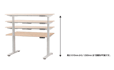 WORK STUDIO コンパクト電動昇降デスク DD-WC13060-GYW 机 デスク リモートワーク 在宅 テレワーク パソコンデスク 電動 昇降 ワークデスク 収納 書斎 静岡 袋井市