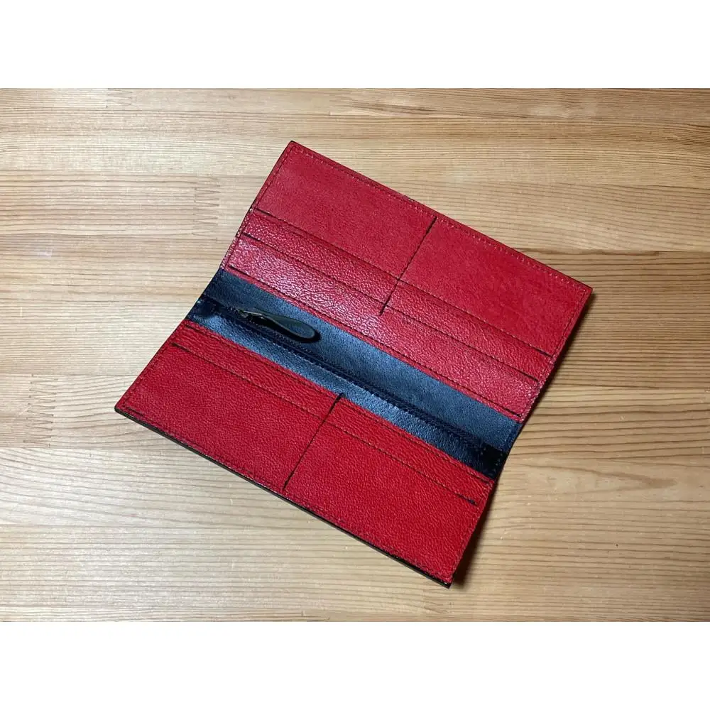 あなただけの一点もの・紀州産本革真田六文銭財布【ブラック】