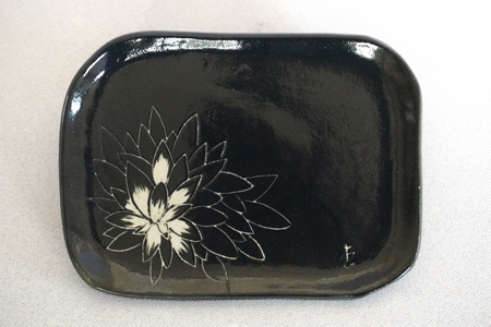 源太夫窯 和食器『角皿』4枚 [黒][0957]