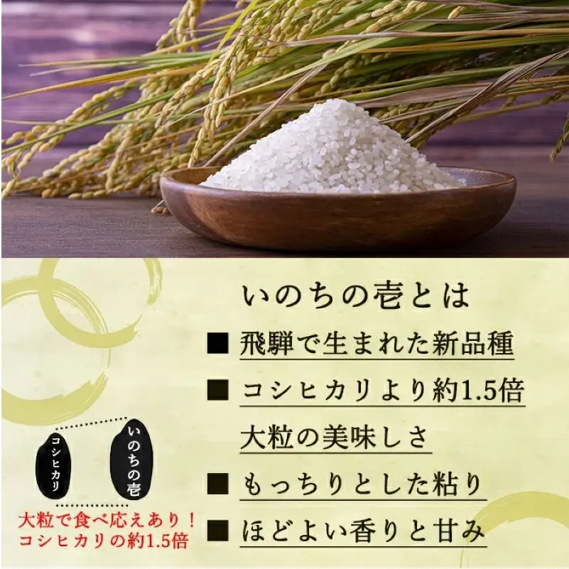 定期便 6ヶ月 ベストファーマーズ賞受賞 いのちの壱 白米 2kg 無農薬 令和7年産 米 お米 チャック付 チャック 小分け  産地直送 長野 定期 6回