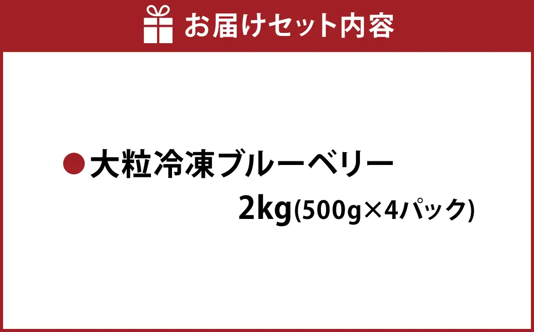 熊本県産 大粒 冷凍ブルーベリー 2kg（500g×4パック） フルーツ 果物 くだもの 冷凍 ブルーベリー 国産 【2026年7月上旬発送開始】