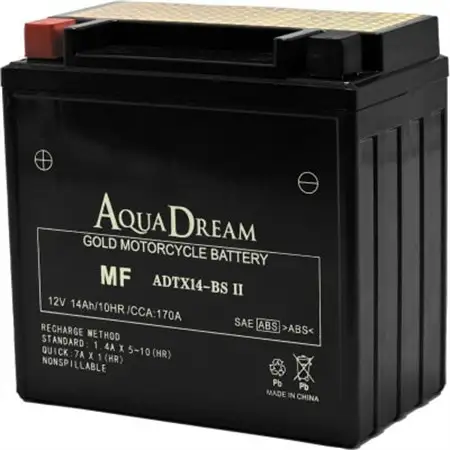 AQUADREAM GOLD バイク用バッテリー 液入充電済 ADTX14-BS II 1個【配送不可地域：沖縄県】【1641543】