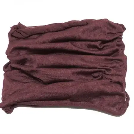 日本製 シルク100% スヌード 筒形 耳穴4穴 ネックウォーマー (ワイン) (741-7589)【1630371】