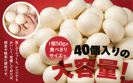 肉入り饅頭 2kg ( 50ｇｘ40個入 ) まとめ買い 大容量 国産