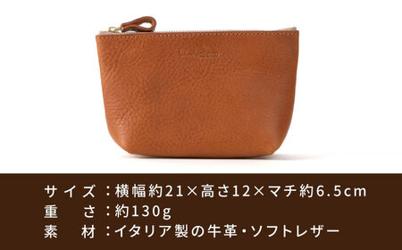 マチありのファスナーポーチ Lsize 糸島市 / LADIES＆GENTLEMEN 本革 革製品[ADK079]