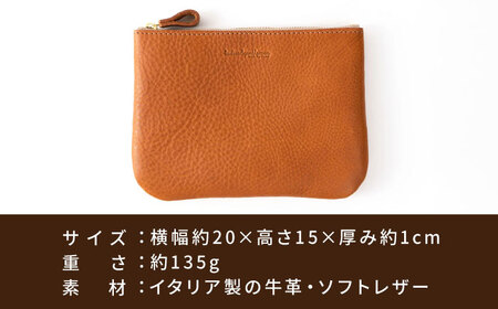 マチなしのファスナーポーチ Lsize 糸島市 / LADIES＆GENTLEMEN 本革 革製品[ADK081]