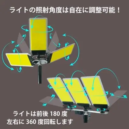 DC12 COB 3灯式スタンドライト 赤外線リモコン付　DCC007【1700714】