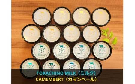 十勝産生乳の旨み！ジェラートアイスクリーム 16個セット TOKACHINO MILK（ミルク）・ CAMEMBERT（カマンベール）[027-0270]