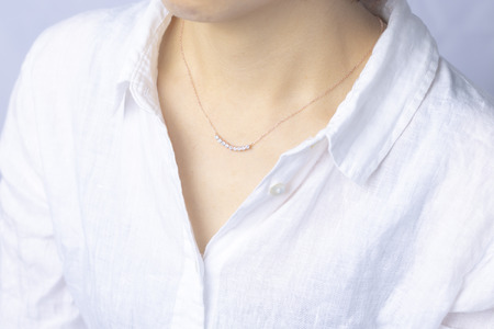 ダイヤモンド ネックレス アーチ 0.7ct K18 ピンクゴールド ジュエリー ダイヤ 18金 山梨 H-2868 SWCI010-pg