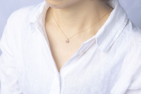 ダイヤモンド ネックレス ピンクハート K18PG 中石0.2ct サイド0.08ct ピンクトルマリン ダイヤモンド ハート K18 ピンクゴールド ジュエリー ダイヤ 18金 山梨 H-1910 SWCI015