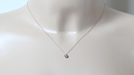 K18ピンクゴールド　天然ダイヤモンド0.30ｃｔ　爪留めネックレス FNP-6 250-006