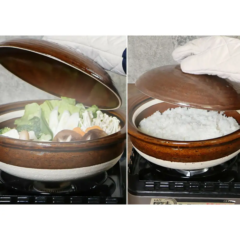 信楽焼 9号手付き土鍋 ご飯鍋（飴色）