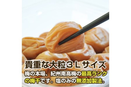 【0181-3】紀州南高梅 特選A級 白干梅(梅干し)1kg［無添加］和歌山県産