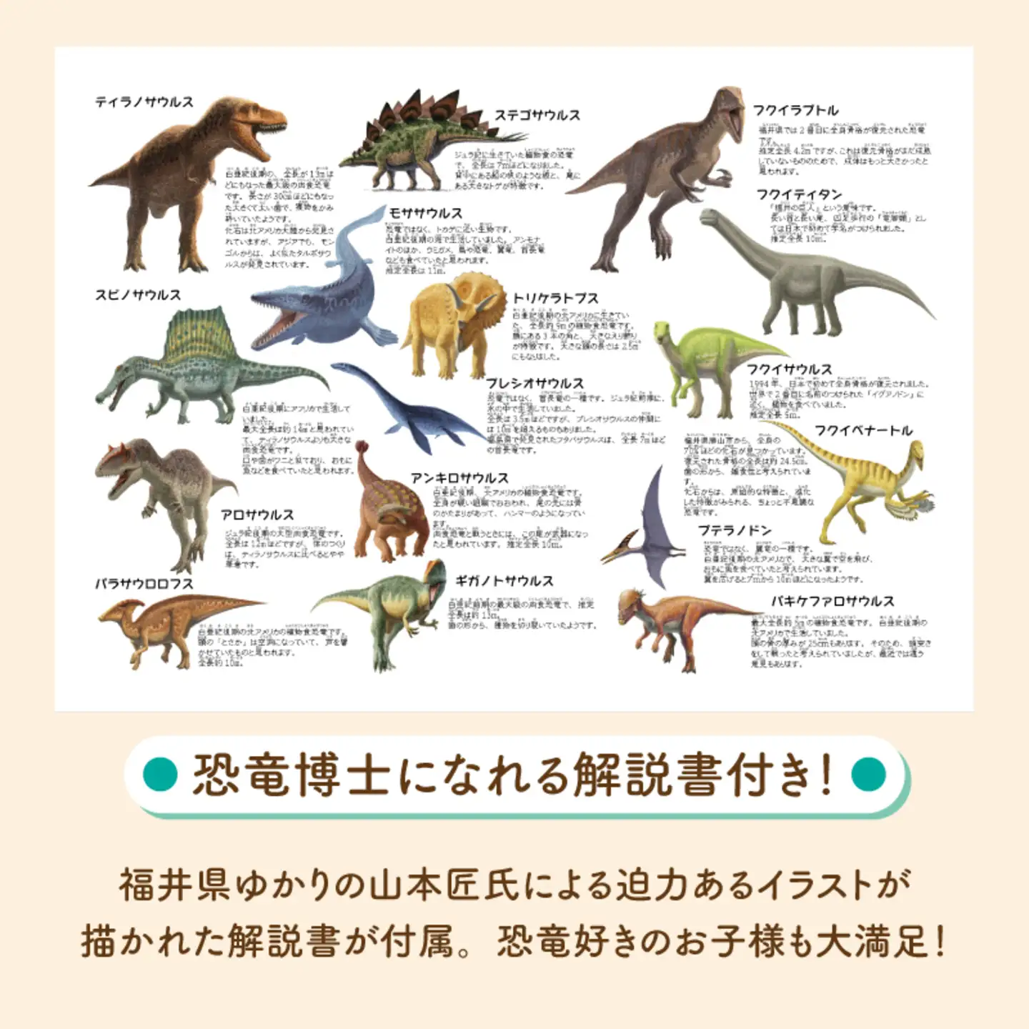 ～恐竜王国福井～がおがおがお！16匹の恐竜たちのパズル！！
