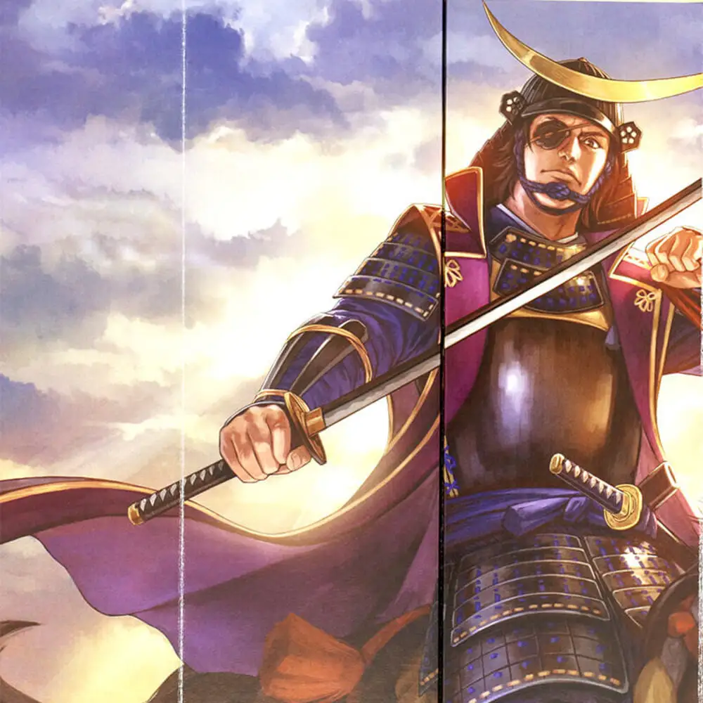 オリジナル【戦国武将6曲ミニ屏風】奥州王-伊達政宗-／名古屋刀剣博物館