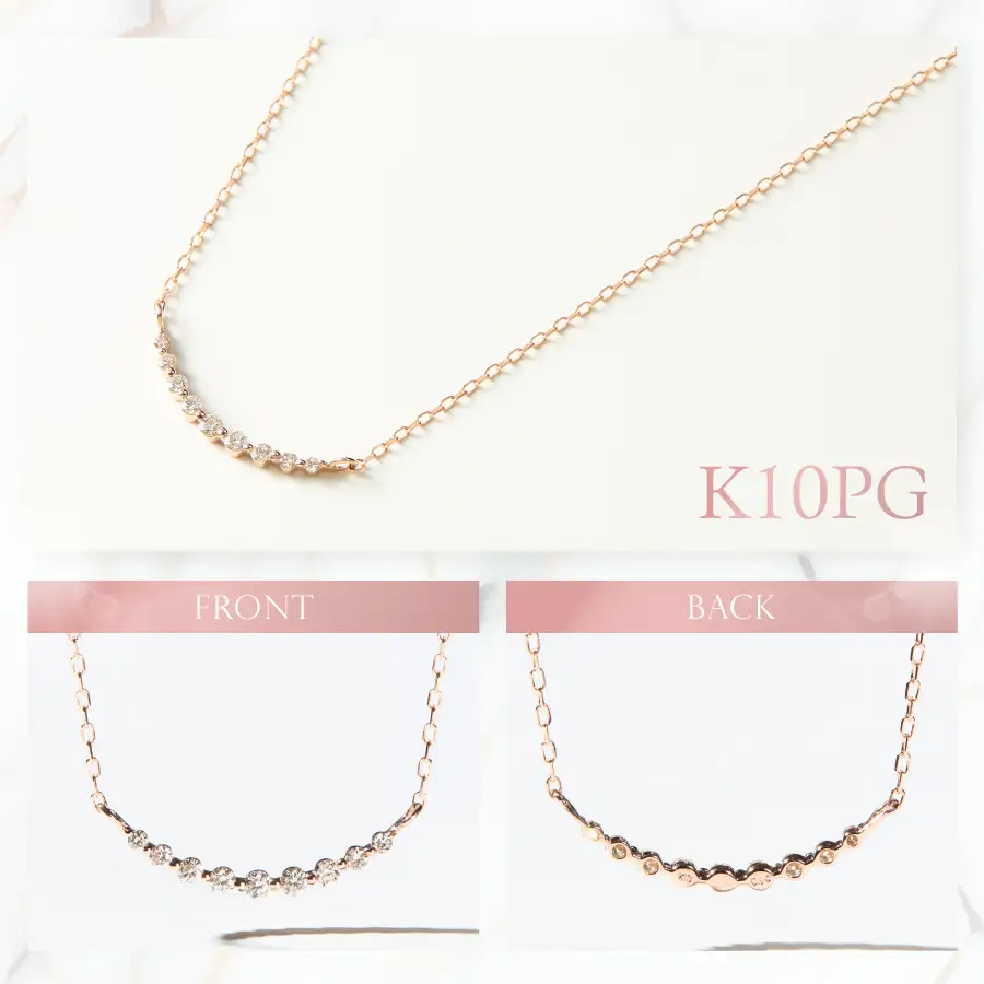 ネックレス K10PG　ダイヤモンドペンダント（スマイル）　MJ-1163 ネックレス