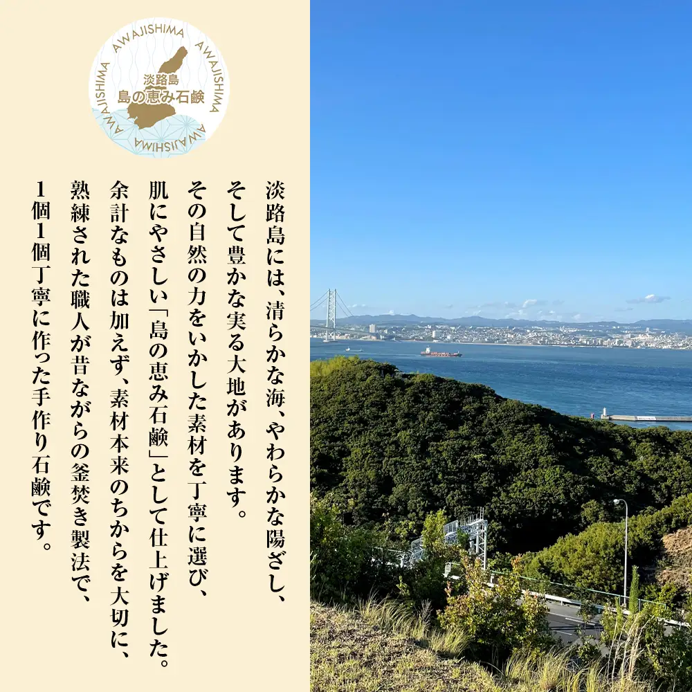 淡路　島の恵み石鹸　はちみつ石鹸　2個入り　泡立てネット付き