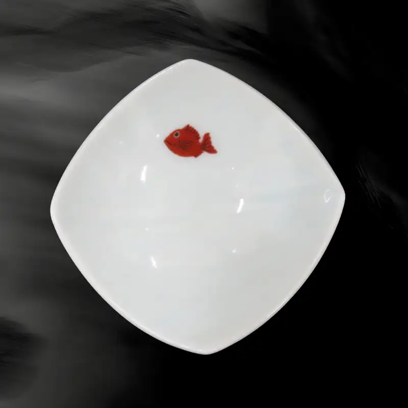 唐津の焼物 角しのぎ 豆皿