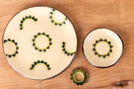 ゴーヤーの3点食器セット（丸）