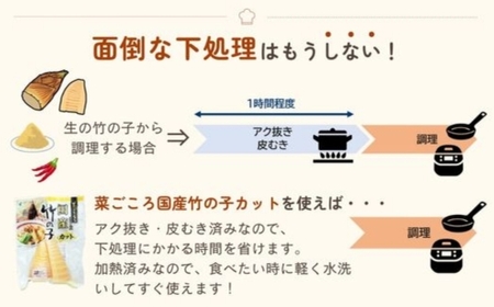 「菜ごころ 国産竹の子カット 120g」×3袋 ※離島への配送不可
