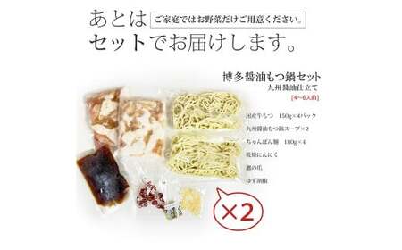 博多 もつ鍋 セット （九州 醤油 仕立て） 4～6人前 国産 牛もつ 600g 博多もつ鍋 国産牛 もつなべ 鍋 鍋セット 牛 もつ モツ 小腸 牛ホルモン ちゃんぽん麺 醤油スープ 福岡県 嘉麻市 冷凍