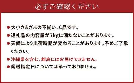 農家の休憩デコ 訳あり（C品 7kg） 果物 くだもの フルーツ 柑橘【2026年2月下旬-6月下旬発送】
