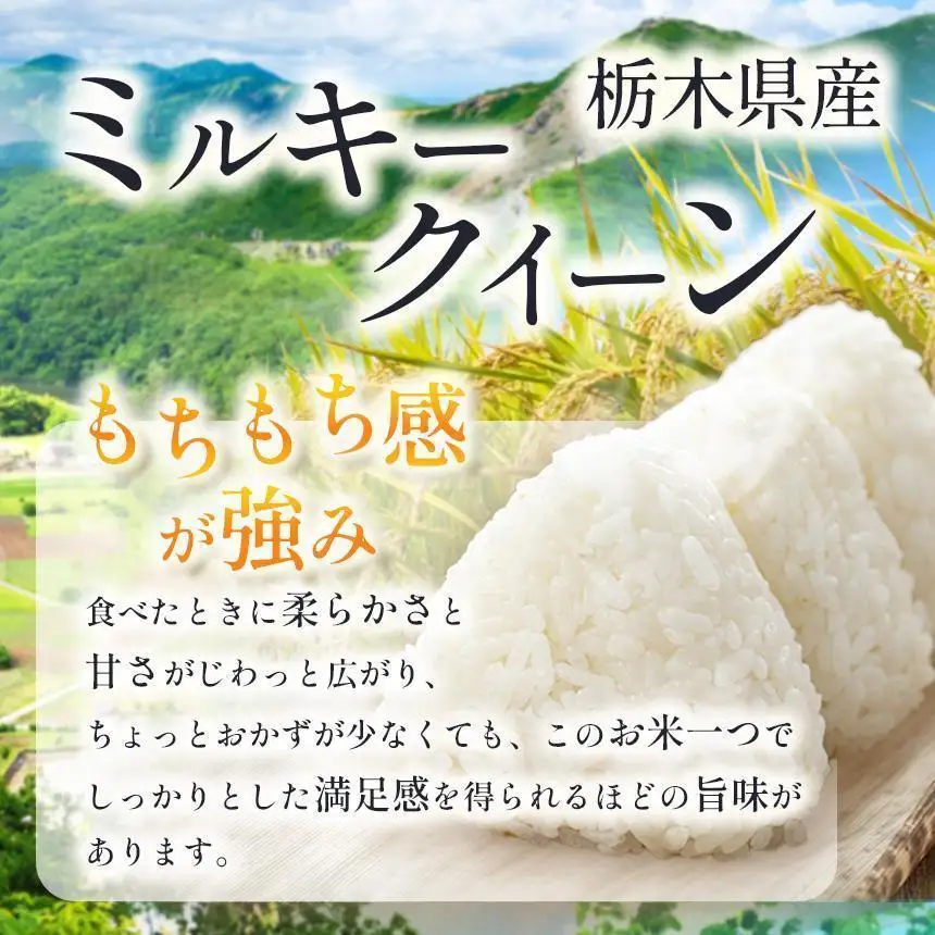 【定期便3回】栃木県産 ミルキークイーン 玄米 10kg 2026年 先行予約 | 栃木県 矢板市