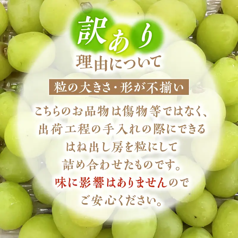 【訳あり】甲州市産シャインマスカットつぶつぶ 約1kg【2026年発送】（ATP）A09-821 シャインマスカット フルーツ