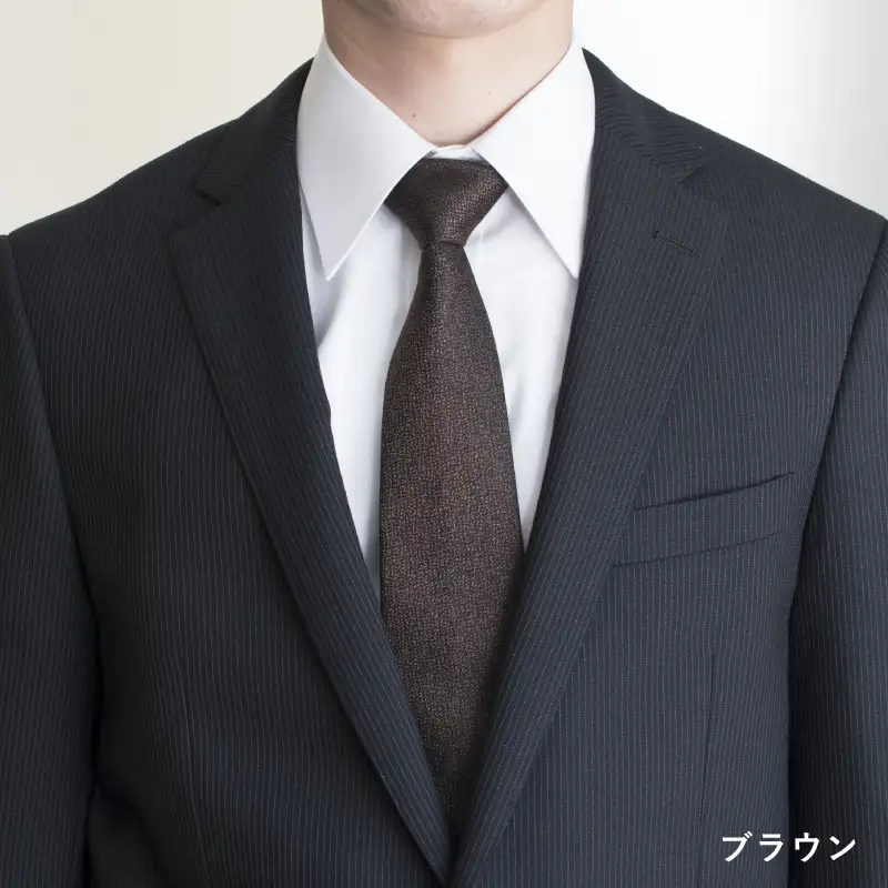 シルクネクタイ（杢柄　ブラウン）