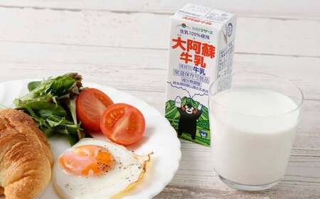 くまモン大阿蘇牛乳 200ml×48本 ロングライフ 成分無調整 らくのうマザーズ 牛乳 ミルク 生乳100% くまモンパッケージ 紙パック