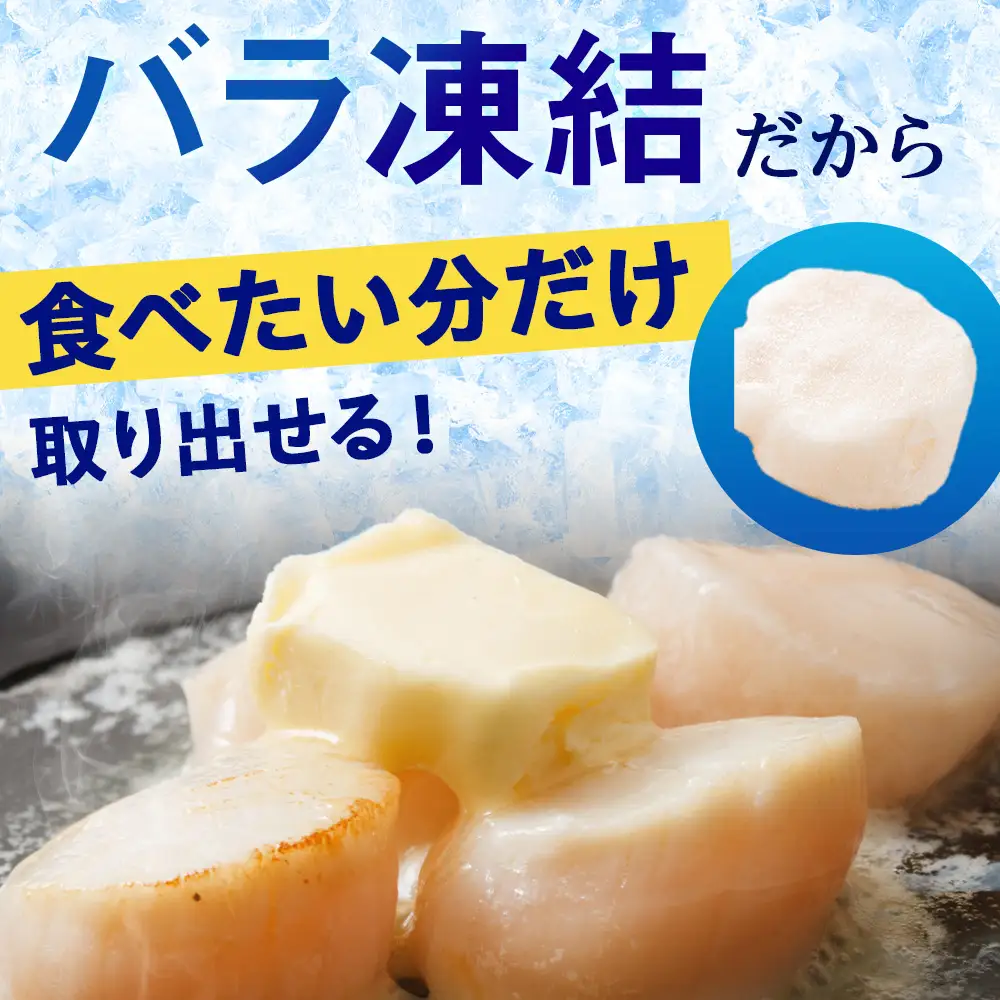 北海道産 白老加工 ホタテ玉冷〈フレーク〉1kg＜斉藤水産＞ AM198