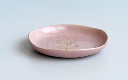 【瀬戸焼】 wanohana小皿 5枚 (桃) 【カネ三商店】 / 食器 皿 プレート ギフト / 瀬戸市[BBDD076]