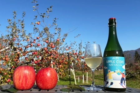 【辛口・甘口】アルプズ アップルシードル  ALP’S APPLE CIDRE 720ml × 各1本飲み比べセット | アップルシードル アップルスパークリングワイン サンふじりんごシードル お酒 りんごのお酒 甘口 辛口 飲み比べ アルコール飲料 長野県 木島平村 信州