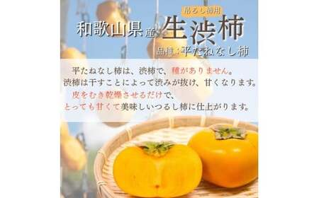 甘さが違う！とっても甘くなる生渋柿（平たねなし柿）吊るし柿用 T字枝or吊るしクリップ付 約2.5～3kg 約9～18個 １０月下旬～順次発送）(日付指定不可) -Ted【art040A】