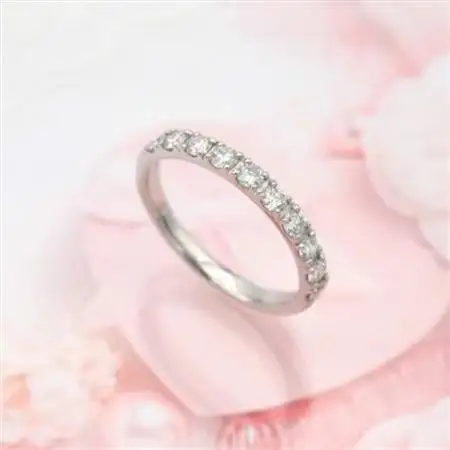 PT900 0.5ct 一文字ダイヤモンドリング　#8　HR-009178【配送不可地域：離島・沖縄県】【1401064】