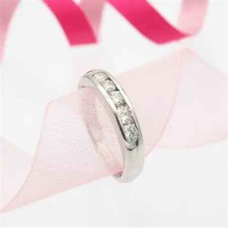 PT900 0.48ct 一文字ダイヤモンド リング　#12　HR-009152【配送不可地域：離島・沖縄県】【1510047】