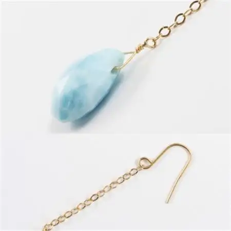 【山梨県】【ジュエリー】K18 Larimar/ラリマー ピアス【配送不可地域：離島・沖縄県】【1605580】