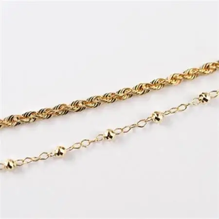 【山梨県】【ジュエリー】K18 shiny rope/シャイニーロープ 2連ブレスレット【配送不可地域：離島・沖縄県】【1608875】