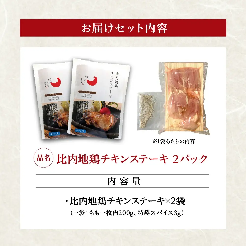 比内地鶏チキンステーキ　3パック　【130P2804】