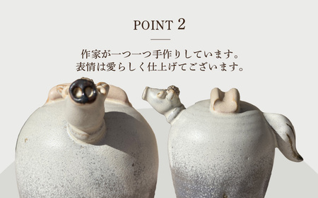 【越前焼】干支 置物 馬（うま）【紫色】作家手作り縁起物【午 パープル  ホース インテリア おしゃれ 室内飾り 洗心窯】 [e48-a009_03]