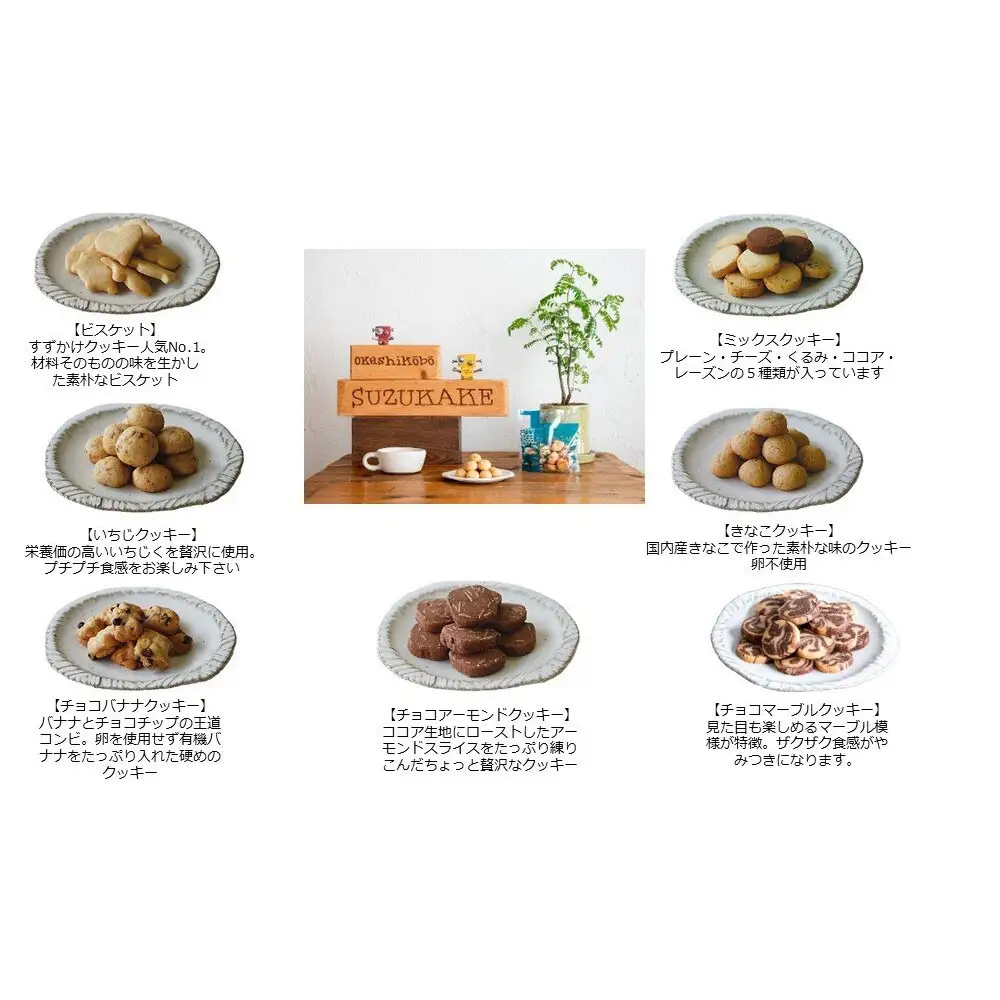 クッキー  「おかし工房すずかけ」のギフトボックス6【クッキー（ミニサイズ）10個】