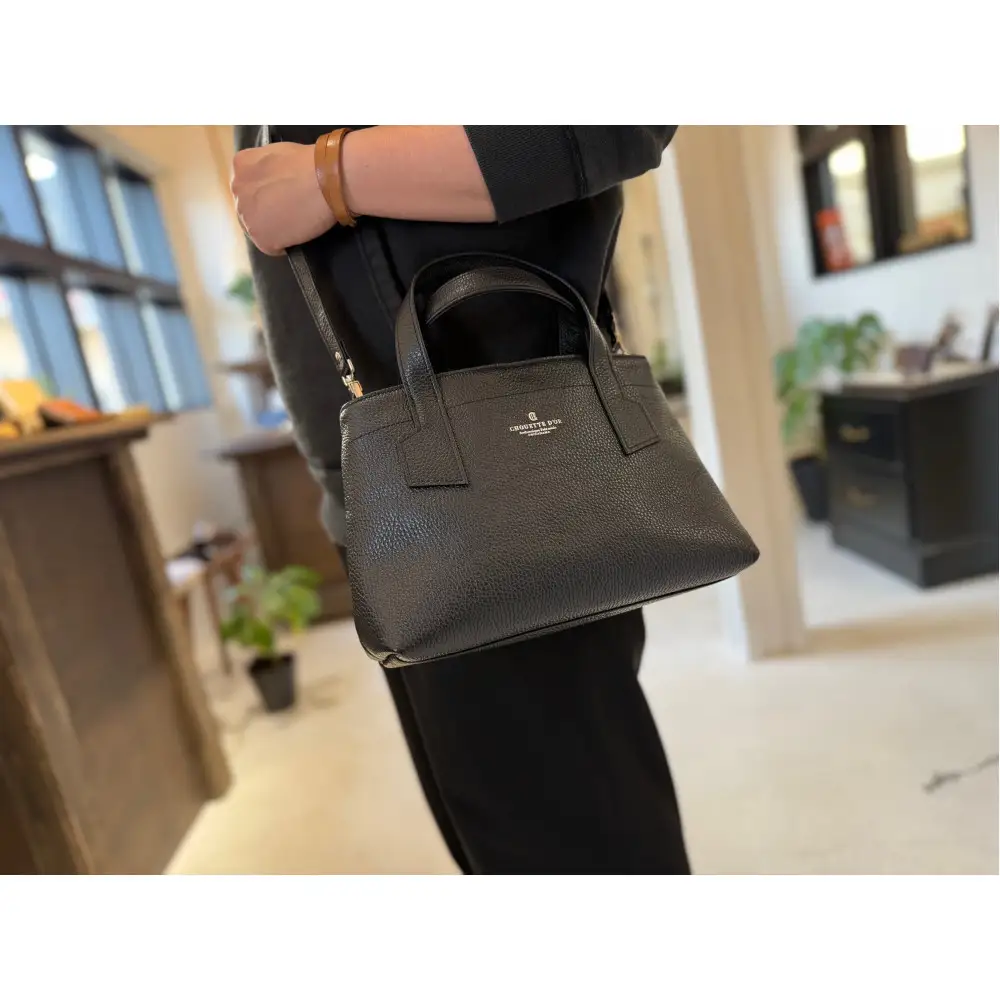 革職人が作った本革トートバッグXSシュリンク【ブラック】