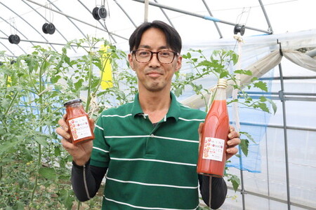 『はた農園』完熟ミニトマトジュース720ml（金賞受賞）1本と完熟ミニトマトケチャップ 300g×2瓶 ※北海道・沖縄・離島への配送不可