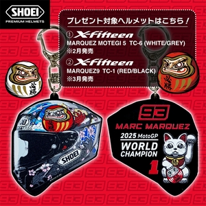 SHOEIヘルメット【X-Fifteen MARQUEZ MOTEGI5 TC-6】L フィッティングチケット付き｜エックスフィフティーン マルク マルケス モテギ フルフェイス バイク ツーリング レーサー ショウエイ ヘルメット [1990]