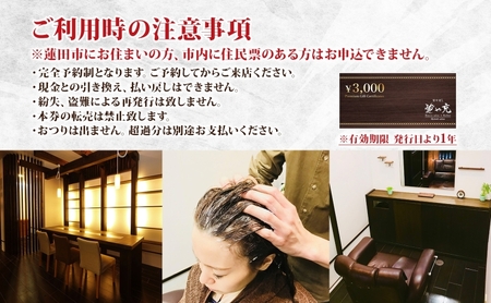 髪や充 3,000円分 利用券 美容院 理容院 美容室 理容室 サロン ハイブリットサロン カット カラー パーマ ヘアスタイル おしゃれ 隠れ家 アットホーム チケット 体験 お買い物 送料無料 埼玉県 蓮田市