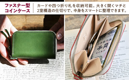 本革IDケースとラウンドファスナー型コインケースセット ノワール[AQAY497]