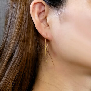 24金 ピアス 純金 ロングピアス レディース ペア ゴールド 24k アメリカンピアス 揺れる ランクリスタル シンプル 人気251212nm200k24 SWAA368-yg