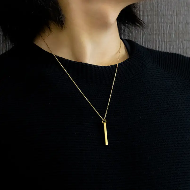 純金 24金 ペンダントトップ バー ネックレス 50cm 造幣局検定刻印付 鍛造 プレート チャーム 地金 シンプル 人気251204201ｋ24 SWAA371-50cm